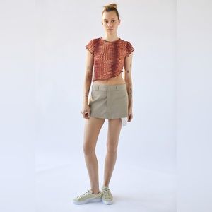 UO mesh asymmetrical tee
